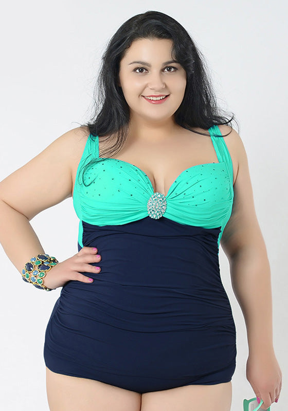 Nelvi Plus Size Diamond One Piece Nelvi Plus Size Diamond One Piece