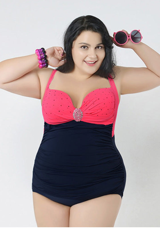 Nelvi Plus Size Diamond One Piece Nelvi Plus Size Diamond One Piece