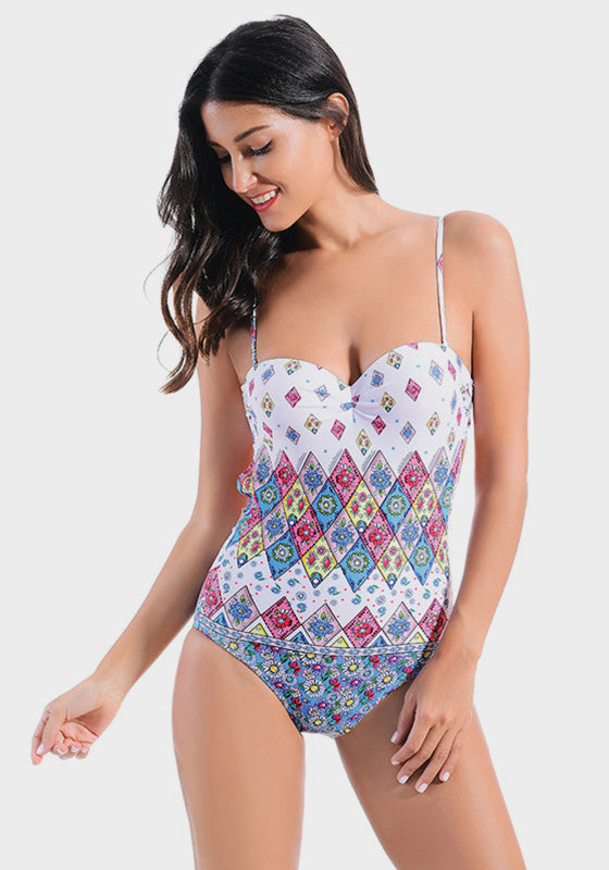 Elnon Halter Top Print One Piece Elnon Halter Top Print One Piece