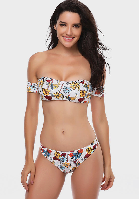 Floral Print Bandeau Bikini Floral Print Bandeau Bikini