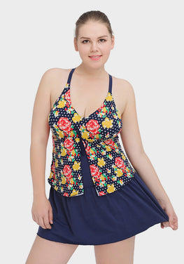 Serene Plus Size Retro Swim Dress